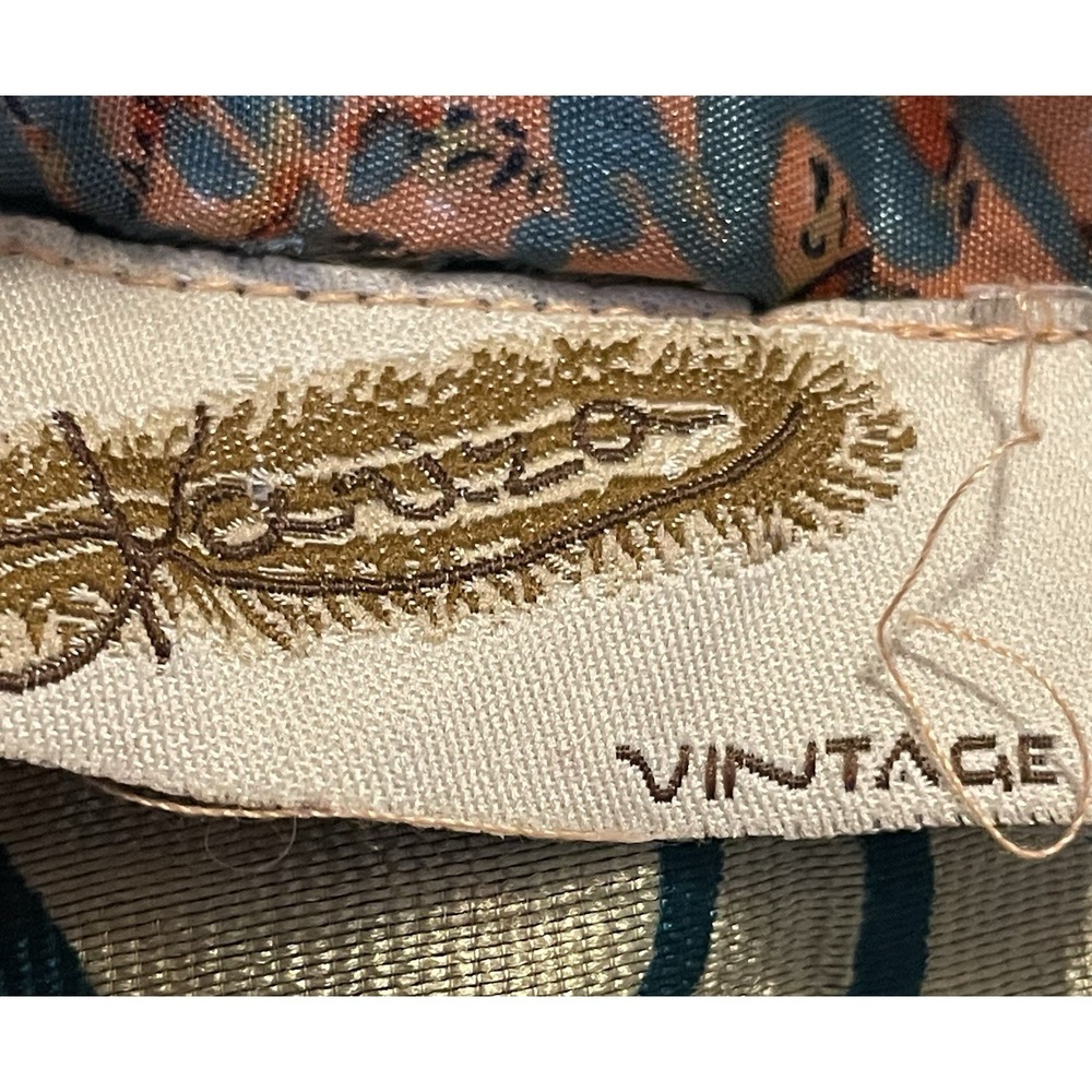 Kariza Vintage Reversible Wrap Maxi Skirt OS Layered Blue Gold Red Boho Peasant - Picture 11 of 14